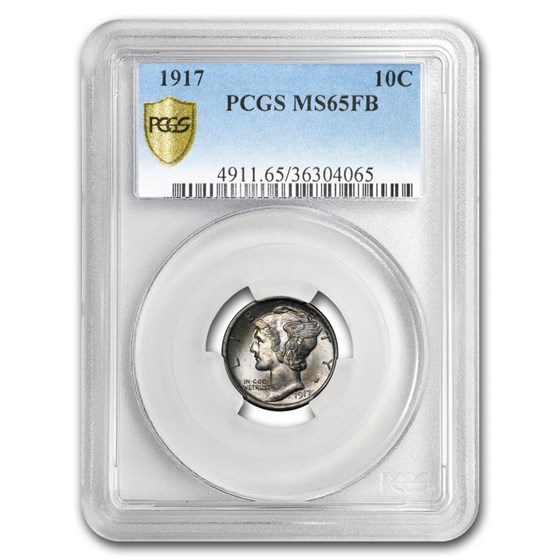 1917 Mercury Dime MS-65 PCGS (FB) 1917 Mercury Dime MS-65 PCGS (FB)